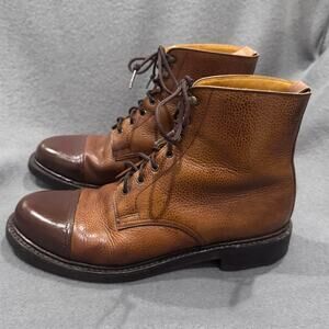 Ralph Lauren Bench Made England CapToe LaceUp Brown Boots Women 8B Heritage FLAW